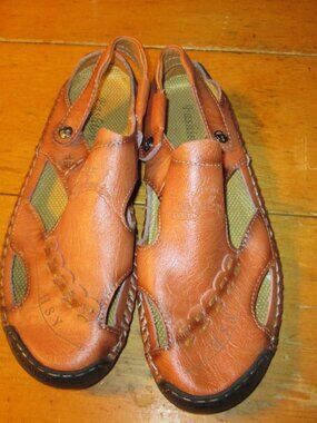 Mens New HSY Fashion Tooled Caoutchuo Leather sandals mens 10 EU 43 HSY fashions